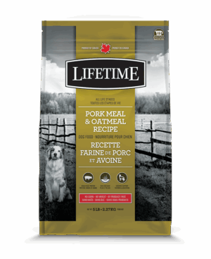 LIFETIME 2.27KG DOG PORK & OATMEAL