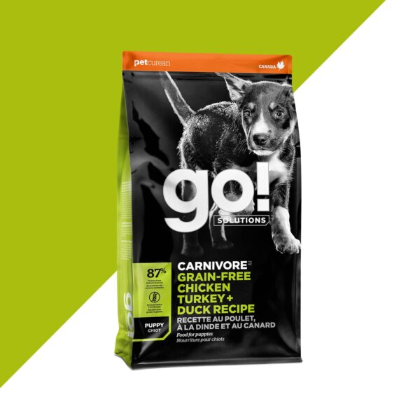 Image showcasing GO DOG CARNIVORE CH/TURK/DUCK PUPPY 3.5LB - Pet Food and More!