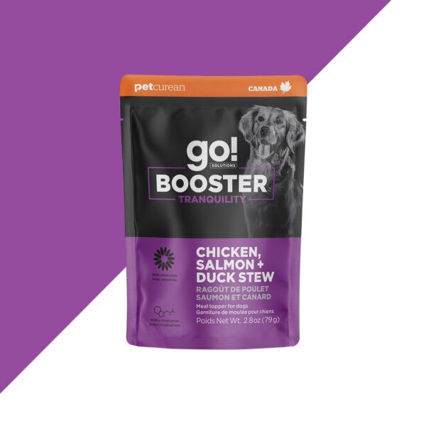 GO SOLUTIONS BOOSTER 2.8OZ DOG TRANQUILITY CHICKEN SALMON & DUCK STEW TOPPER