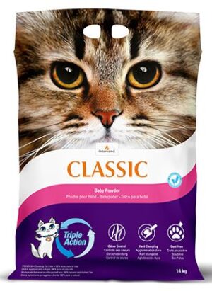 CAT LITTER 14KG INTERSAND CITY CLASSIC BABY POWDER