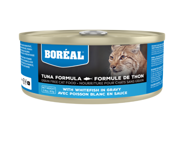 BOREAL 156G CAT RED TUNA WITH WHITEFISH IN GRAVY GRAIN FREE