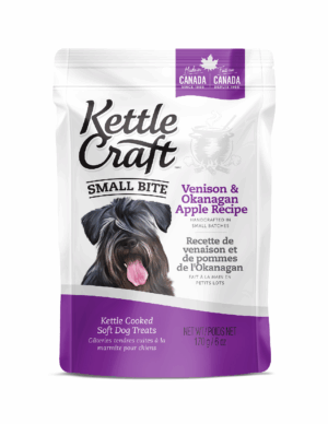KETTLE CRAFT DOG TREATS 170G SMALL BITE VENISON & OKANAGAN APPLE RECIPE
