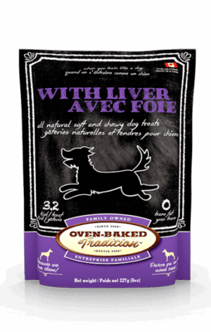 OVEN BAKED TRADITION ALL NATURAL SOFT & CHEWY DOG TREATS WITH LIVER 8OZ