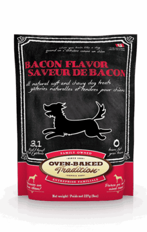 OVEN BAKED TRADITION ALL NATURAL SOFT & CHEWY DOG TREATS BACON FLAVOR 8OZ