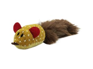 BUD'Z CAT TOY WITH CATNIP TUBE DIJON MOUSE WITH SILKY TAIL 10"