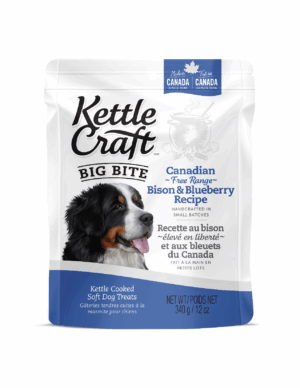 KETTLE CRAFT DOG TREATS 340G BIG BITE CANADIAN FREE RANGE BISON & BLUEBERRY