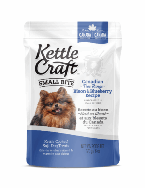 KETTLE CRAFT DOG TREATS 170G SMALL BITE CANADIAN FREE RANGE BISON & BLUEBERRY
