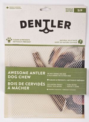 DENTLER WHOLE ANTLER DOG CHEW NATURAL SMALL