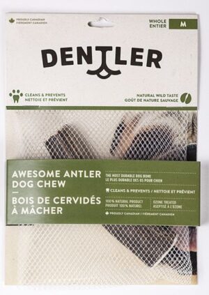 DENTLER WHOLE ANTLER DOG CHEW NATURAL MEDIUM