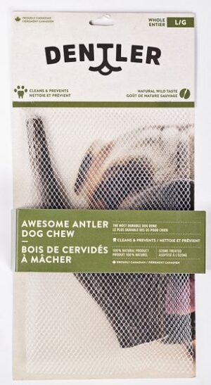 DENTLER WHOLE ANTLER DOG CHEW NATURAL LARGE