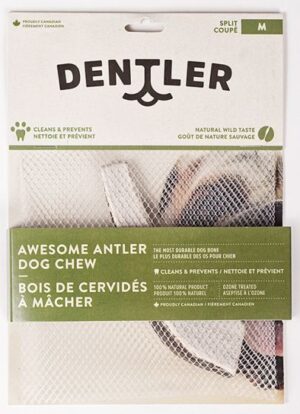 DENTLER SPLIT ANTLER DOG CHEW NATURAL MEDIUM