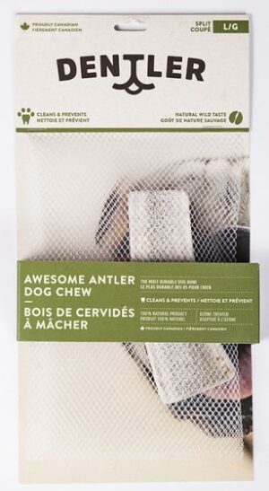 DENTLER SPLIT ANTLER DOG CHEW NATURAL LARGE