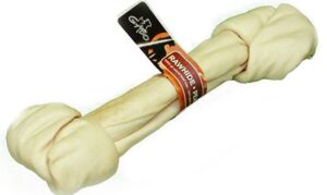 GABO RAWHIDE WHITE KNOTTED BONE 15"