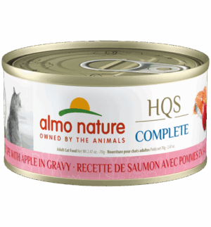 ALMO NATURE 70G CAT HQS COMPLETE SALMON WITH APPLE IN GRAVY