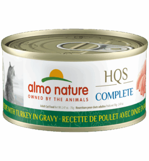 ALMO NATURE 70G CAT HQS COMPLETE CHICKEN WITH TURKEY IN GRAVY