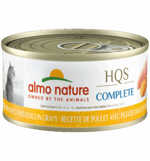 ALMO NATURE 70G CAT HQS COMPLETE CHICKEN WITH SWEET POTATOES IN GRAVY
