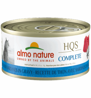 ALMO NATURE 70G CAT HQS COMPLETE TUNA WITH SARDINES IN GRAVY