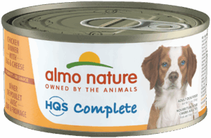 ALMO NATURE 156G DOG HQS COMPLETE CHICKEN DINNER WITH EGG AND CHEESE IN GRAVY