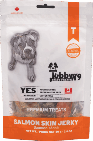 TUBBY K9 SALMON SKIN JERKY DOG TREATS