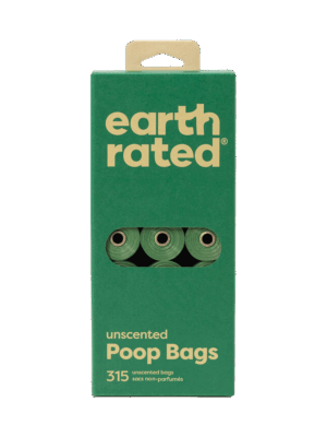 EARTH RATED POOP BAGS ON REFILL ROLLS 315 BAGS - UNSCENTED