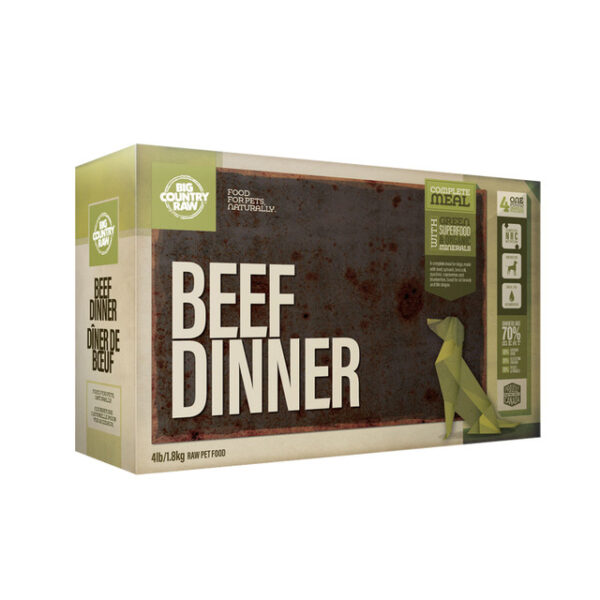 BIG COUNTRY RAW 4LB BEEF DINNER CARTON