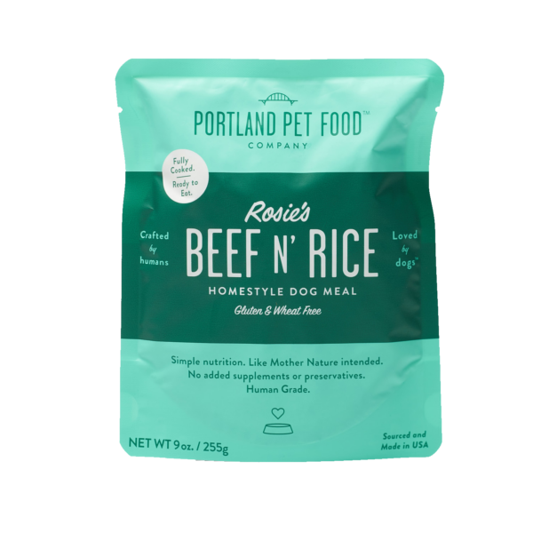 PORTLAND PET FOOD COMPANY DOG MEAL POUCH ROSIE'S BEEF N' RICE 9OZ