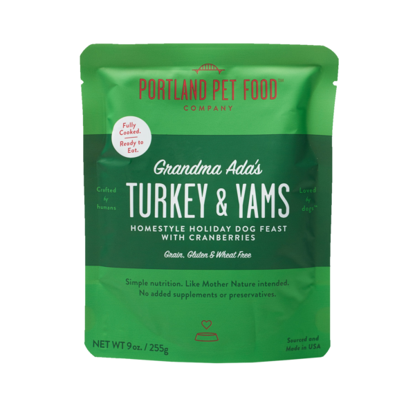 PORTLAND PET FOOD COMPANY DOG MEAL POUCH GRANDMA ADA'S TURKEY & YAMS 9OZ