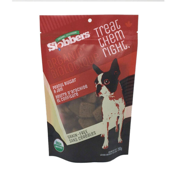 SLOBBERS ORGANIC DOG TREATS PEANUT BUTTER & JAM 200G