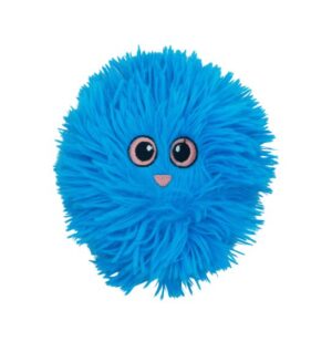 BUD'Z DOG TOY 3 LAYERS FLUFFY BALL, BLUE 4 INCH