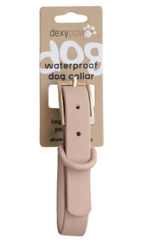 DEXYPAWS WATERPROOF DOG COLLAR, NUDE SMALL
