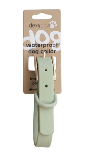 DEXYPAWS WATERPROOF DOG COLLAR, SAGE GREEN XLARGE