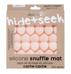 DEXYPAWS SQUARE HIDE & SEEK SILICONE SNUFFLE MAT, BLUSH PINK