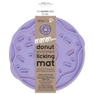 DEXYPAWS MMM DONUT DOG ENRICHMENT LICKING MAT MAUVE PURPLE