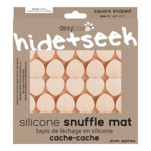 DEXYPAWS SQUARE HIDE & SEEK SILICONE SNUFFLE MAT, NUDE