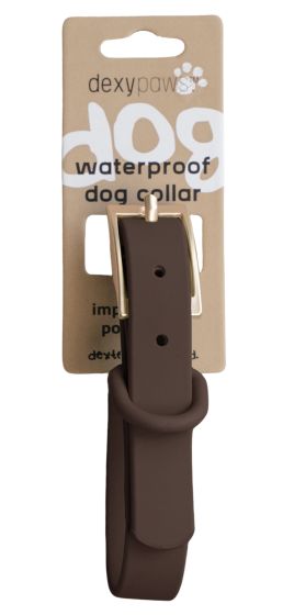 DEXYPAWS WATERPROOF DOG COLLAR, ESPRESSO XLARGE