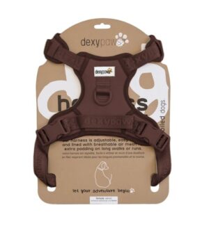 DEXYPAWS NO PULL DOG HARNESS, ESPRESSO SMALL