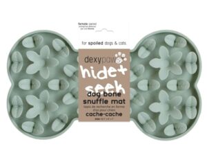 DEXYPAWS BONE HIDE & SEEK SILICONE SNUFFLE MAT, SAGE GREEN
