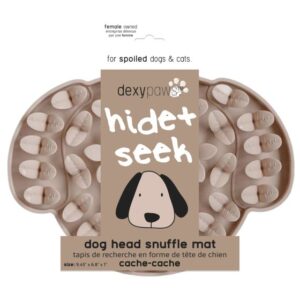 DEXYPAWS DOG HEAD HIDE & SEEK SILICONE SNUFFLE MAT, BEIGE