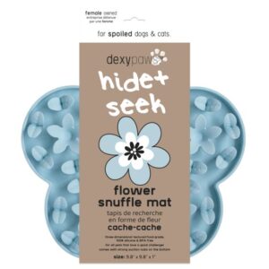 DEXYPAWS FLOWER HIDE & SEEK SILICONE SNUFFLE MAT, SKY BLUE