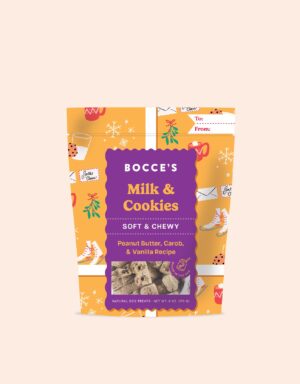 BOCCES BAKERY DOG TREATS SOFT & CHEWY HOLIDAY MILK N' COOKIES