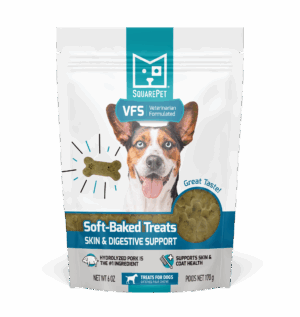 SQUARE PET VFS SOFT-BAKED DOG TREATS 170G SKIN & DIGESTIVE SUPPORT PORK