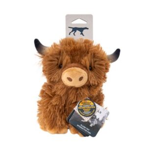 TALL TAILS DOG TOY HIGHLAND COW WITH SQUEAKER
