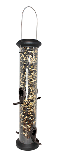 WINGFIELD BLACK POLY MIXED SEED TUBE BIRD FEEDER 16 INCH