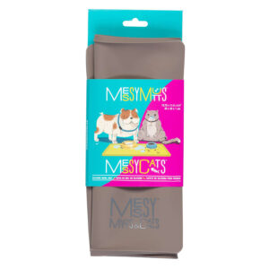 MESSY MUTTS SILICONE BOWL MAT WITH RAISED EDGE, DARK GREY 16 x 12 INCH