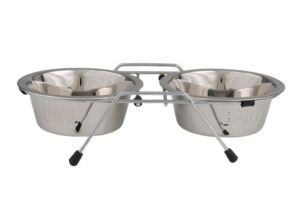 BUD'Z STAINLESS DOUBLE BOWL WITH SUPPORT 2x400ml (2x14oz)