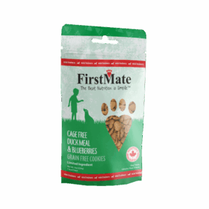 FIRSTMATE MINI TRAINERS DOG TREATS CAGE FREE DUCK WITH BLUEBERRY 8OZ
