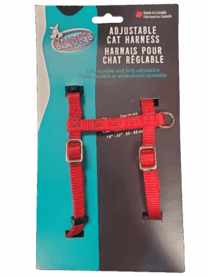 ADJUSTABLE CAT HARNESS, BURGHAM, RED
