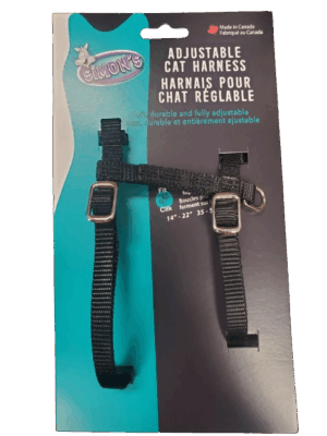 ADJUSTABLE CAT HARNESS, BURGHAM, BLACK