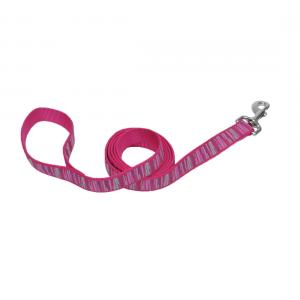 COASTAL RIBBON DOG LEASH 6' (1") PINK FLAMINGO STRIPE