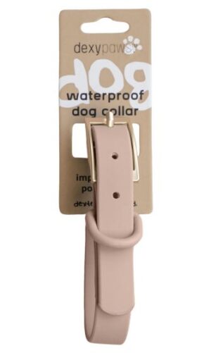 DEXYPAWS WATERPROOF DOG COLLAR, NUDE XLARGE